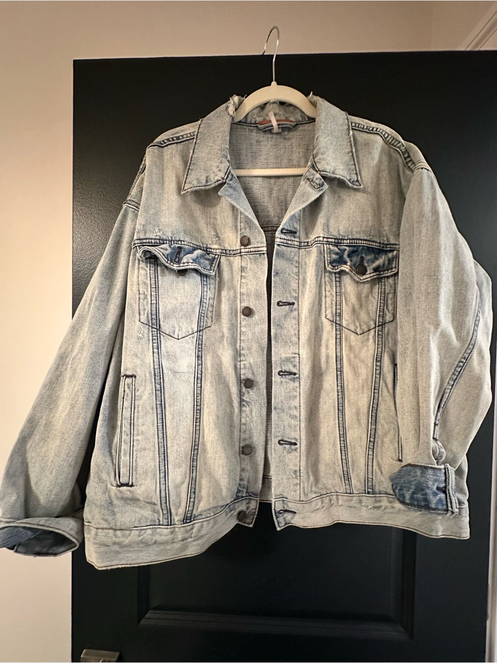 Free People Light Wash Denim Jacket - Classic Blue